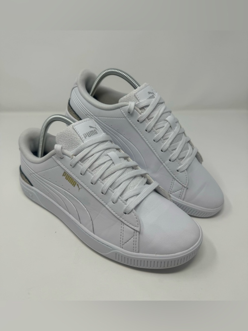 Puma Vikky V3 Metallic Shine White with Gold & Silver Accents Sneakers Casual
